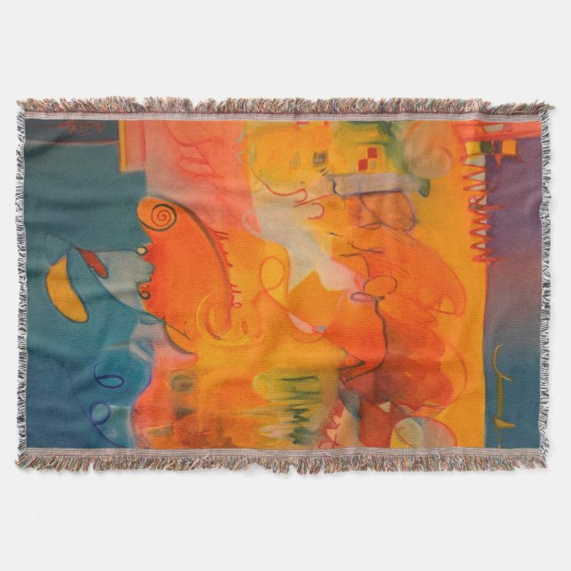 Ljus Orange och blått ljus Filt (Framsidan)