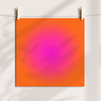 Ljus orange och het magenta rosa Aura Ombre Poster