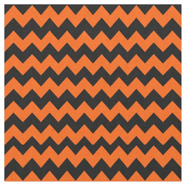 Ljus Orange och svart Chevron Mönster Tyg (Närbild)