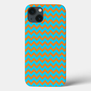 Ljus orange och tealblå zigzag-mönster