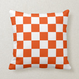 Ljus Orange och vita kontroller Kudde