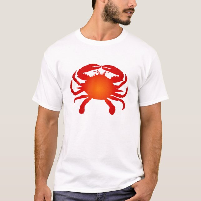 Ljus orange ombré krabbsilhuett tee shirt (Framsida)