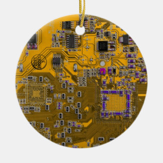Ljus orange PCB-kretskortdesign för IT-proffs Julgransprydnad Keramik