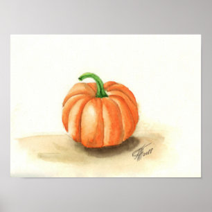 Ljus orange-pumpa poster