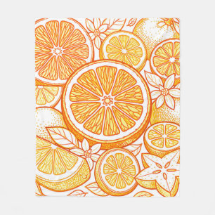 Ljus orange skivmönster fleecefilt