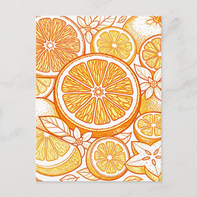 Ljus orange skivmönster vykort (Framsida)