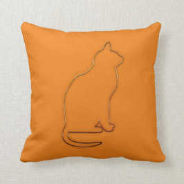 Ljus orange svart kattkudde kudde