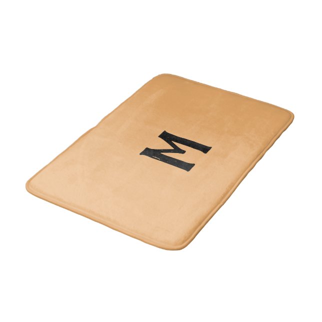 Ljus Orange Svart Monogram Badrumsmatta (Vinklad)