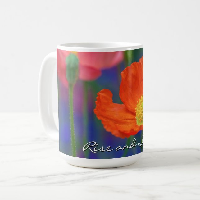 Ljus orange vallmoväxt kaffemugg (Framsida vänster)