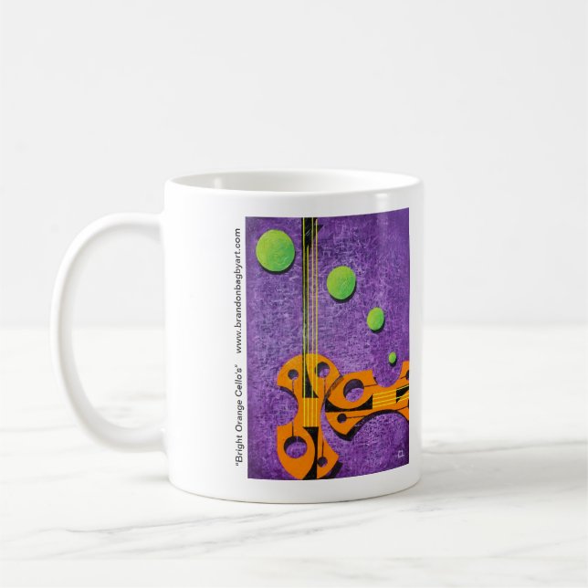 Ljus orange violoncell kaffemugg (Vänster)