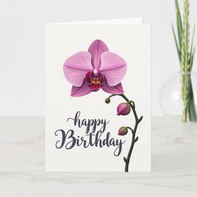 Ljus Orchidbladskort Kort (Framsida)