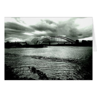 Ljus över hamnen hälsningskort