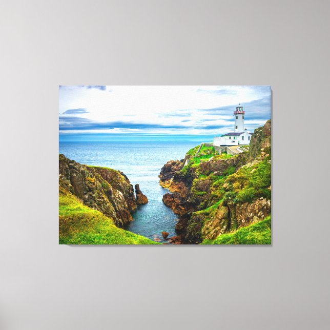 Ljus över kanten – Fanad Head fyr Canvastryck (Framsida)