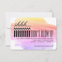 Ljus överraskning... BLÅT DET INTE! Födelsedag Inbjudningar