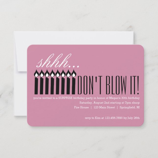 Ljus överraskning... BLÅT DET INTE! Inbjudningar (Framsida)