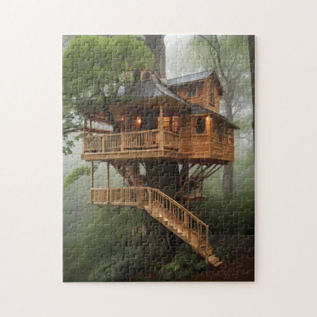 ljus på i träd pussel (Vertikal)