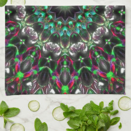 Ljus på mörk i medallion-stil kaleidoskop kökshandduk