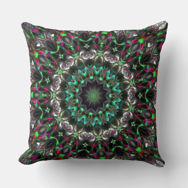 Ljus på mörk i medallion-stil kaleidoskop kudde (Framsida)