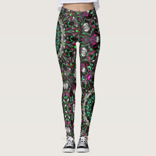 Ljus på mörk i medallion-stil kaleidoskop leggings (Framsida)