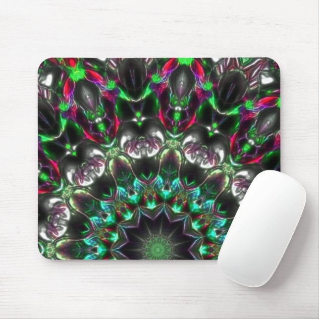 Ljus på mörk i medallion-stil kaleidoskop musmatta (Med mus)