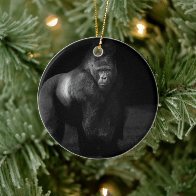 Ljus på styrka – Silverback Gorilla Julgransprydnad Keramik (Träd)