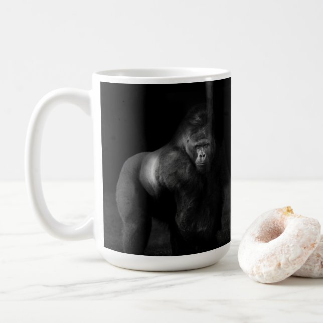 Ljus på styrka – Silverback Gorilla Kaffemugg (Med munk)