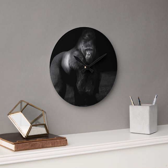 Ljus på styrka – Silverback Gorilla Stor Klocka (Kontor)