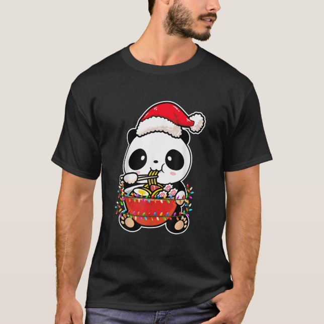 Ljus Panda som bär Kawaii Panda T Shirt (Framsida)