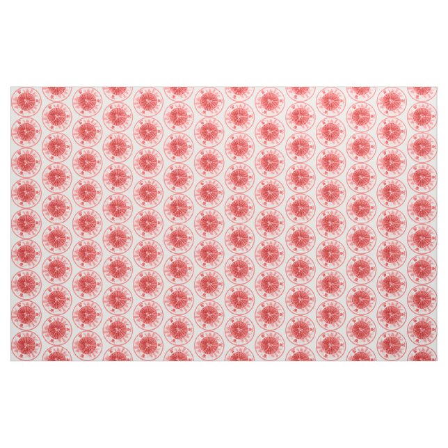 Ljus Passion Rosa Blommigt Medallion Plate Fabric  Tyg (Yard)