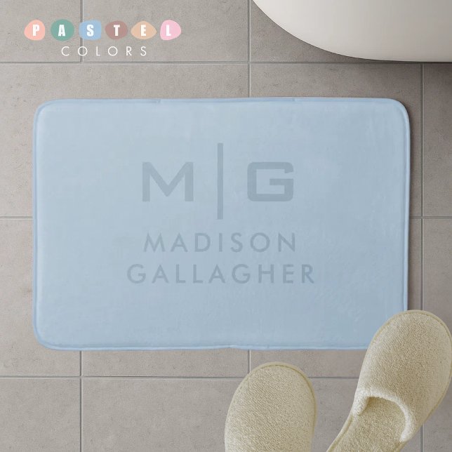 Ljus Pastell Bebisblå Färg Badrumsmatta (Solid Soft Sky Light Pastel Baby Blue Color Bath Mat
)