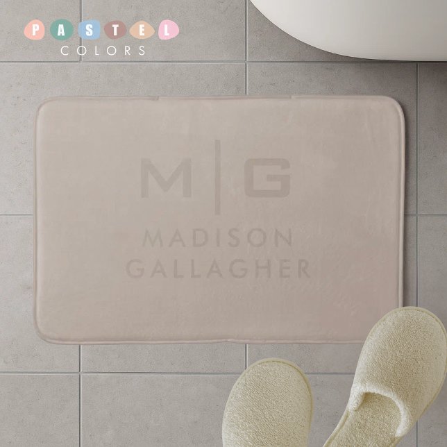 Ljus Pastell Beige Färg  Badrumsmatta (Solid Soft Light Pastel Tan Kekhi Beige Color Bath Mat
)
