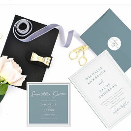 Ljus Pastell | Fyrkantigt Save The Date-kort Spara Datumet