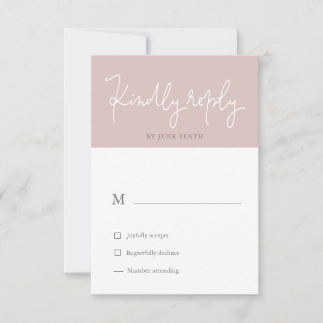 Ljus Pastell Modern Rosenskär RSVP-kort OSA Kort (Framsida)