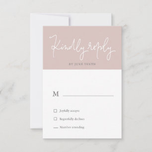 Ljus Pastell Modern Rosenskär RSVP-kort OSA Kort