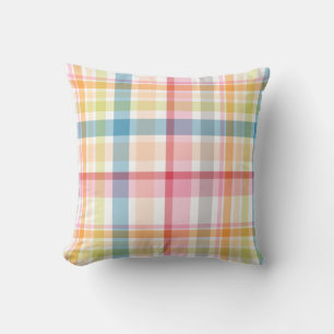 Ljus Pastell-rutig flervärgad klan-tartan Kudde