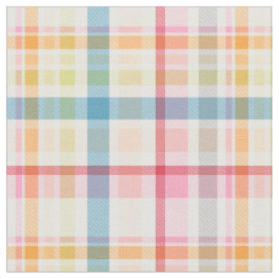 Ljus Pastell-rutig flervärgad klan-tartan Tyg