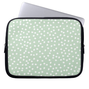 ljus pastellgrön prickig laptopsleeve laptop fodral