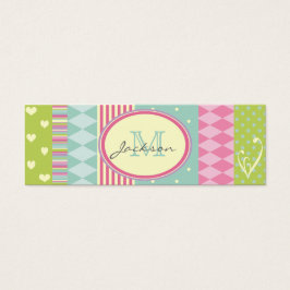 Ljus Patchwork-Stil multimönsterat Möte Litet Visitkort