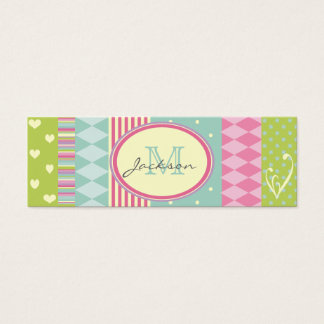 Ljus Patchwork-Stil multimönsterat Möte Litet Visitkort