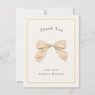 Ljus persisk rutig båge Elegant baby shower Tack Kort