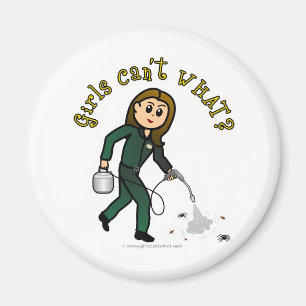 Ljus pest Control Girl Magnet
