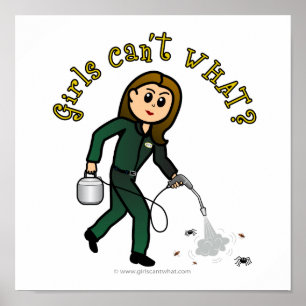 Ljus pest Control Girl Poster