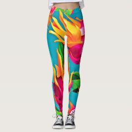 Ljus Pitahaya-mönster Leggings