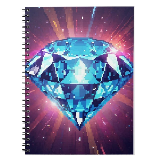 Ljus Pixelerad Diamant  Anteckningsbok (Framsidan)