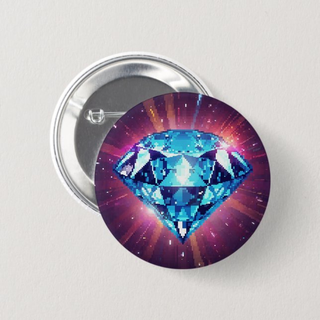 Ljus Pixelerad Diamant  Knapp (Framsida & baksida)