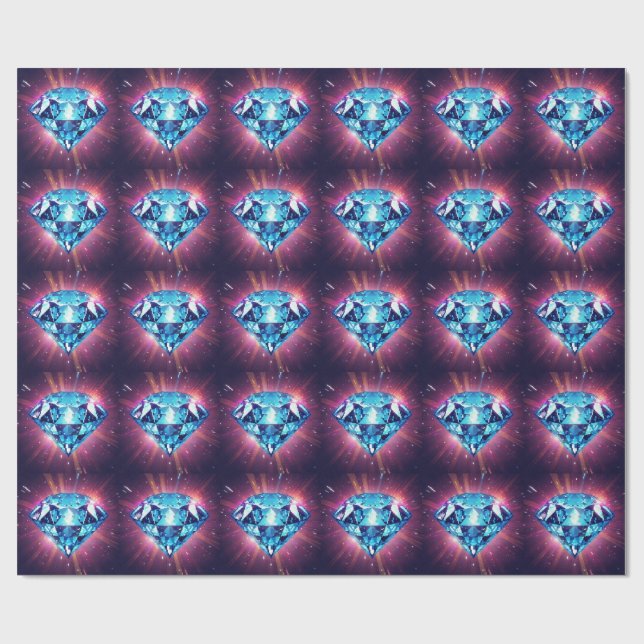 Ljus Pixelerad Diamant  Presentpapper (Platt)
