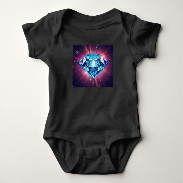 Ljus Pixelerad Diamant  T Shirt (Framsida)