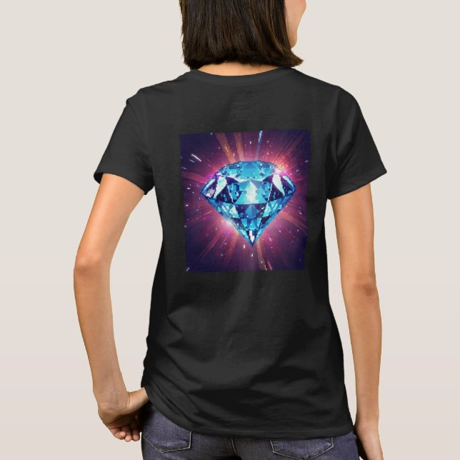 Ljus Pixelerad Diamant  T Shirt (Baksida)