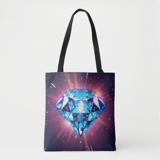 Ljus Pixelerad Diamant  Tygkasse (Framsida)