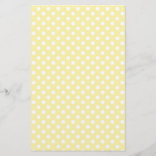 Ljus polka dots - - gult på maj brevpapper